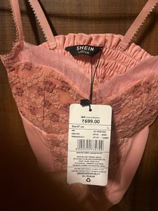 Pink Lace Corset Top