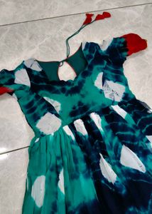Stylish Tie-Dye Ethnic Gown