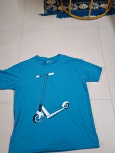 Men's Blue Scooter Graphic T-Shirt