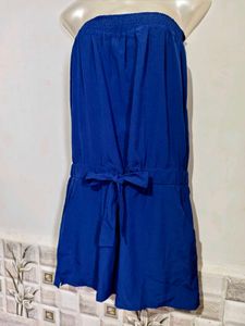 Vibrant Blue Strapless Mini Dress