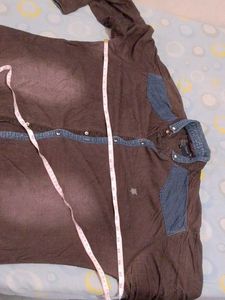 chest size 54 Men's Dark Washed Denim Shirt