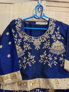 Royal Blue Silk Heavy Embroiled Lehanga