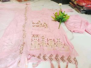 Elegant Pink Kurta Set with Dupatta 4xl