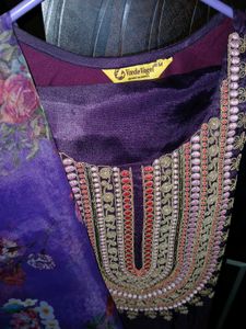 Elegant Purple Embroidered Kurta Set with Dupatta