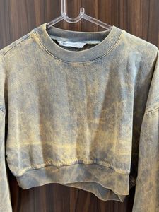 Zara Washed Cropped Sweatshirt
