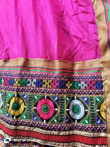 Brand new shocking pink silk embroidered duppatta.