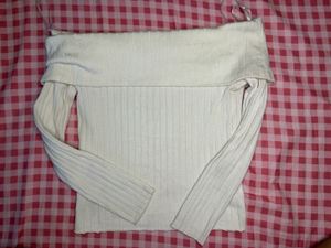 Off-Shoulder Ribbed Sweater Top