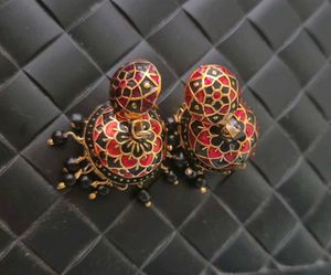 Ethnic Enamel Dangle Earrings-New