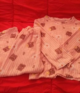 Cute Bear Print Pajama Set