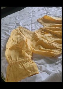 Yellow Button-Up Top