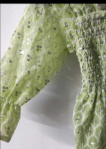 Sparkling Green Ethnic chickenkari top
