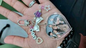 BTS ARMY Beaded Charm Keychain