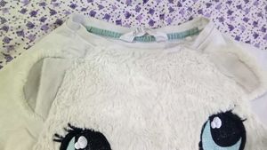 Cute Bear Face Cream Sweatshirt