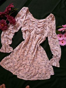 Floral Ruched Mini Dress