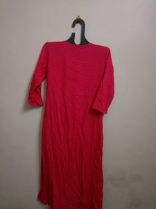 Pink Kurta with Yellow Embroidery