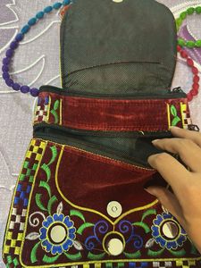 Jaipuri Embroidered Elephant Crossbody Bag