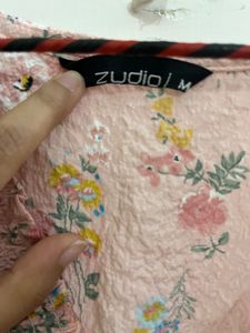 Zudio Floral Smocked Cropped Top