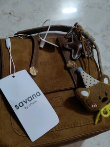 Cute Brown Suede Crossbody Bag
