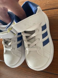 White &amp; Blue Sneakers