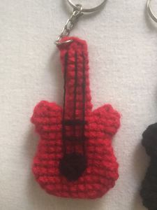 Crochet Guitar Keychains - Music Lover Gift