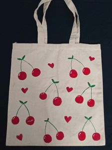 Cute Cherry Print Tote Bag