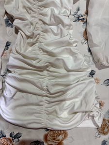 Chic Ruched Puff Sleeve Mini Dress