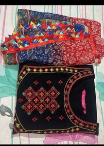 Embroidered Black Kurta &amp; Dupatta