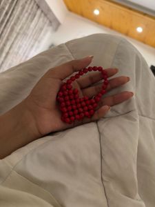 Red Heart Beaded Clutch