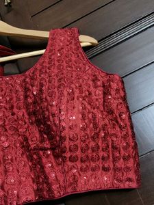 Stylish Sparkling Red Sequined Blouse