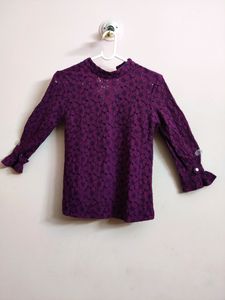 🔥BUY1GET1🔥 solid purple designed women's top
