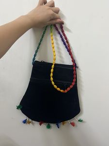 Embroidered Peacock Sling Bag