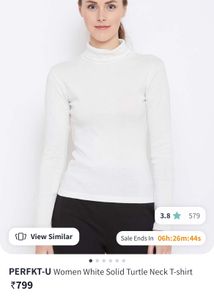 white turtle neck t shirt