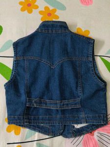 Denim Vest with Button Details