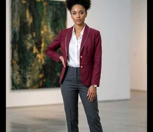 Chic Burgundy Blazer
