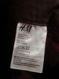 H&amp;M Burgundy S/M Leather Type  high waist
