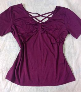 Stylish Purple Criss-Cross Back Top