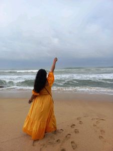 Mustard Cotton Smokey Dress