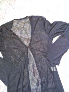 Long Black Mesh Shrug