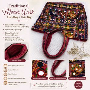 Traditional Mirror Work Handbag/Tote Bag