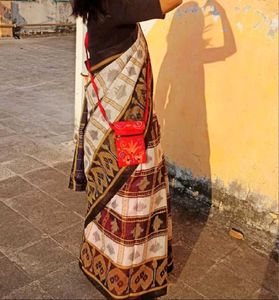 Red Embroidered Small Sling Bag