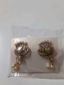 Peacock Pearl Drop Earrings