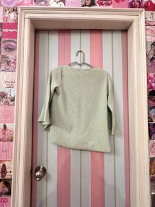 Light Green Bell Sleeve Top