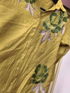Yellow Embroidered Tunic Top with pant