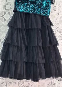 Sparkly Blue Top &amp; Black Tulle Skirt