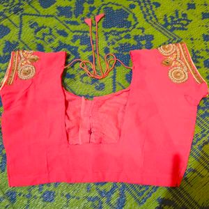 pink heavy georgette saree