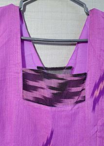 Vibrant Purple Ikat Print Gown