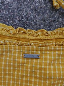 Yellow Gingham Crop Top