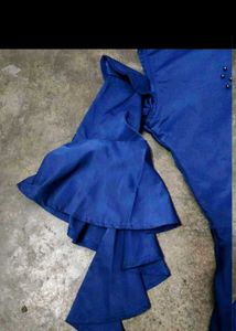 Elegant Blue Cold Shoulder Dress