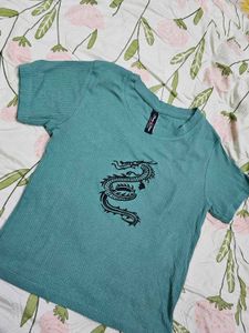 Dragon Graphic Ribbed Tee