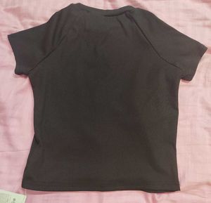 Black ribbed Savana activewear top